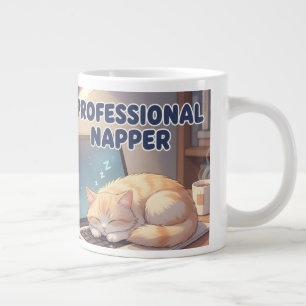 Tasse de chat mignon dormeur professionnel   Matin