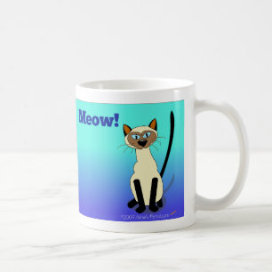 Tasse de chat siamois (bleue)