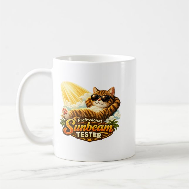 Tasse de chat testeuse de rayon de soleil professi (Gauche)