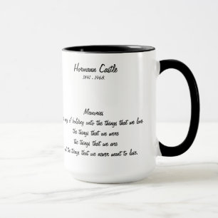 Tasse de château de Hormann avec le poème de