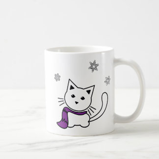 Tasse de chaton d'hiver