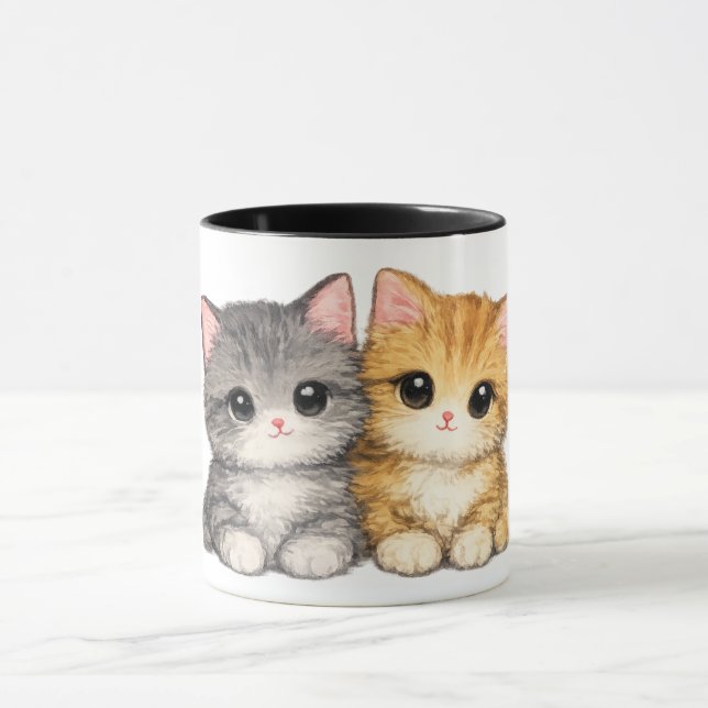 Tasse de chatons meilleurs amis mignons (Centre)