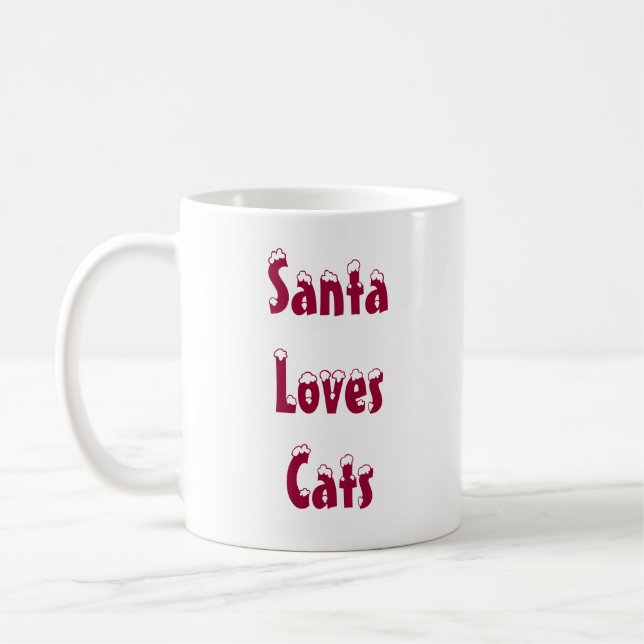 Tasse de chats d'amours de Père Noël (Gauche)