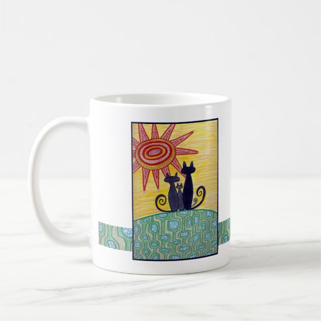 Tasse de chats de lever de soleil (Gauche)
