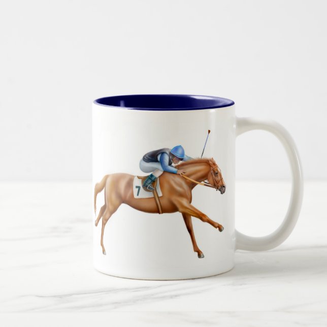 Tasse de cheval de course de pur sang (Droit)