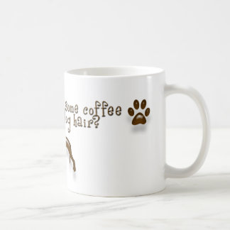 Tasse de cheveux de chien de café
