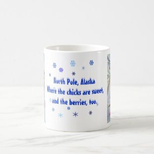 Tasse de Chickadee de Pôle Nord avec le texte