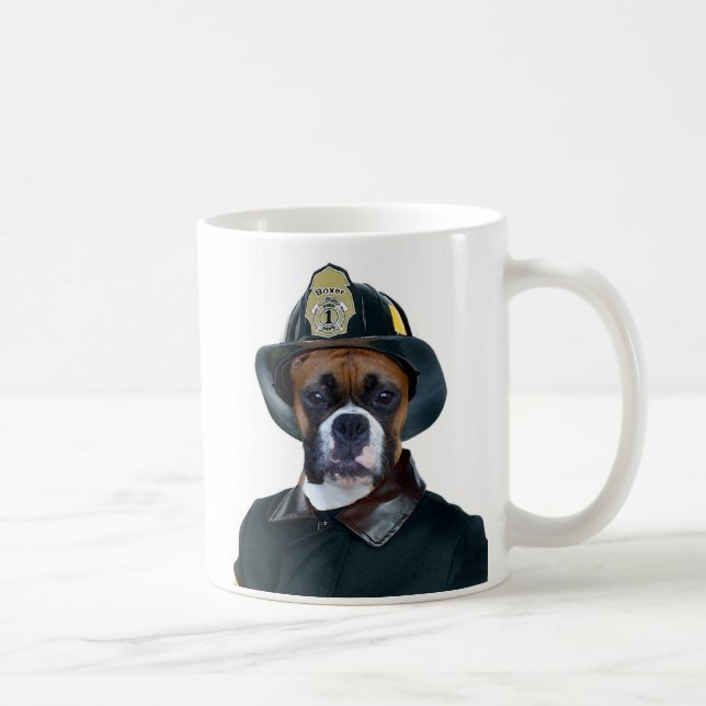 Tasse de chien de boxeur de pompier (Droite)