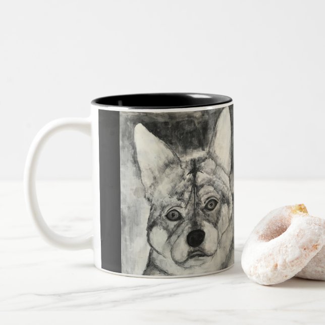 Tasse de chien de loup d'amour de chiot (Avec donut)