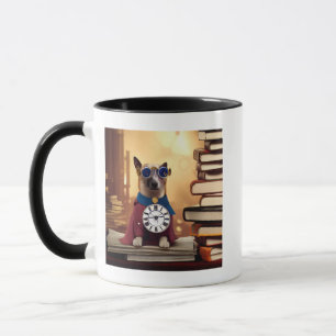 Tasse de chien super-héros Steampunk AI