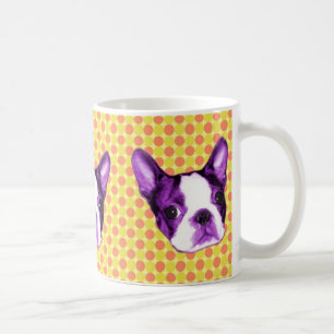 Tasse de chiot de Boston Terrier de point de polka