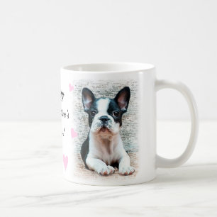 Tasse de chiot de bouledogue français de heureuse