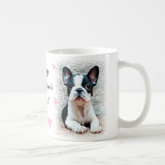 Tasse de chiot de bouledogue français de heureuse (Droite)