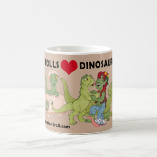 Tasse de chocolat chaud de dinosaures d'amour de
