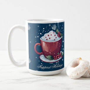 Tasse de chocolat chaud de Noël Tasse à café ble