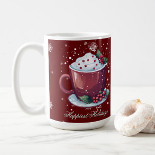 Tasse de chocolat chaud de Noël Tasse à café rou