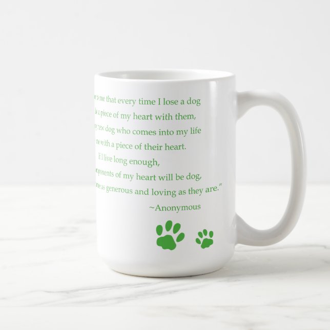 Tasse de citation de coeur de chien (Droite)