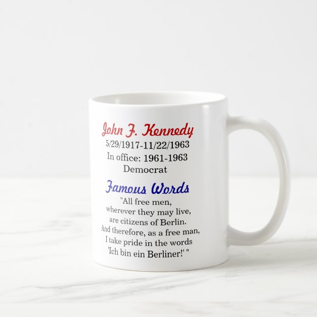 Tasse de citation de John F. Kennedy (Droite)