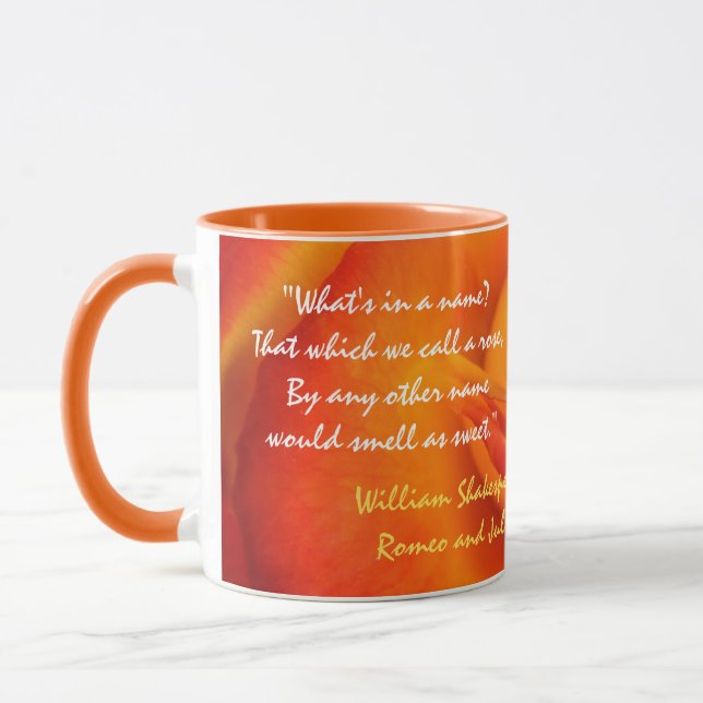 Tasse de citation de rose d'orange (Gauche)
