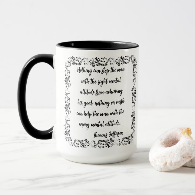 Tasse de citation de Thomas Jefferson Rien ne peut (Avec donut)