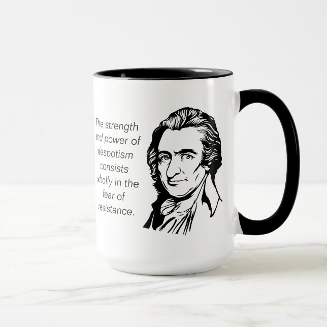 Tasse de citation de Thomas Paine (Droite)