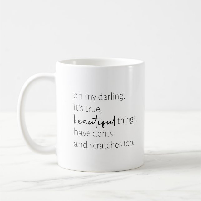 Tasse de citation inspirante | Noir et blanc  (Gauche)