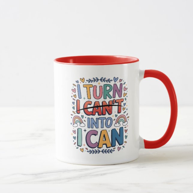Tasse de citation motivationnelle Je transforme Je (Droite)