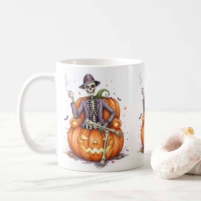 Tasse de citrouille d'Halloween (Avec donut)
