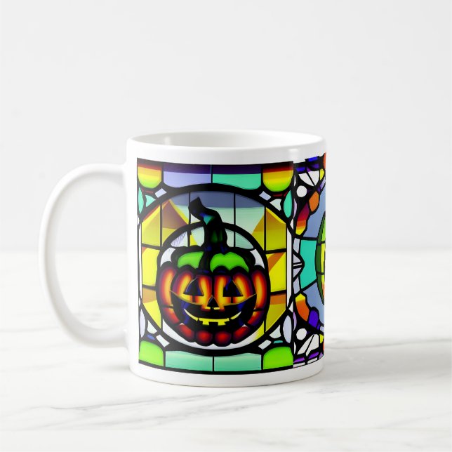 Tasse de citrouille d'Halloween en verre teinté (Gauche)