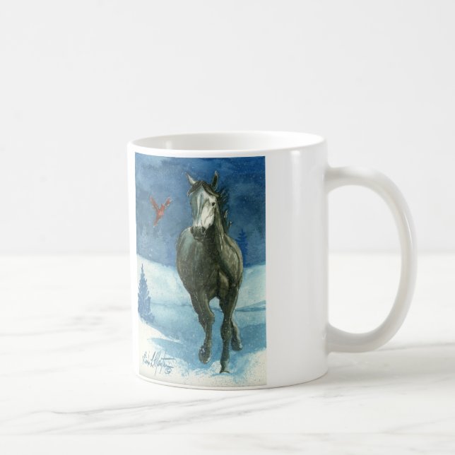 Tasse de classique de mustang d'étiquette de neige (Droite)