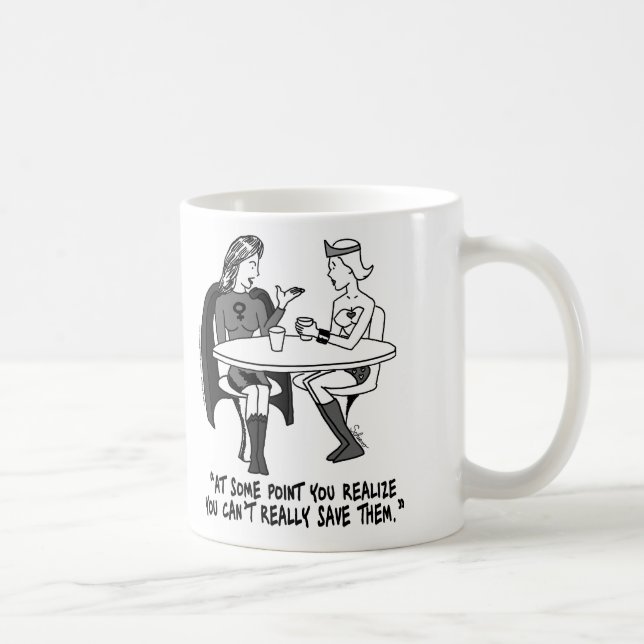 Tasse de classique de Superheroines de Codependent (Droite)