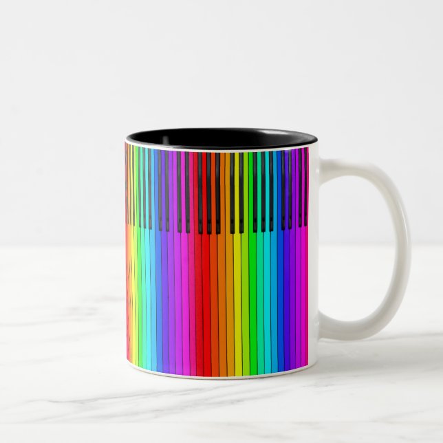 Tasse de clavier de piano d'arc-en-ciel (Droit)