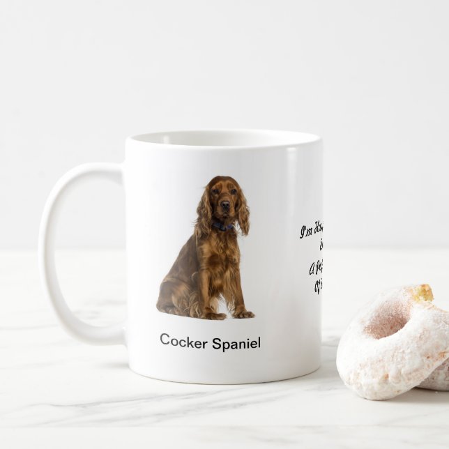 Tasse de cocker - avec deux images et un motif (Avec donut)