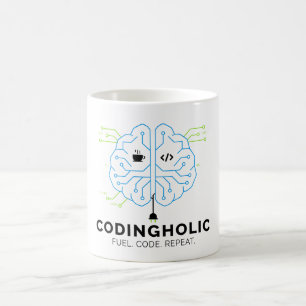 Tasse de codage Tech Brain pour programmeurs et co