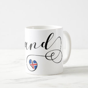 Tasse de coeur de l'Islande Ísland