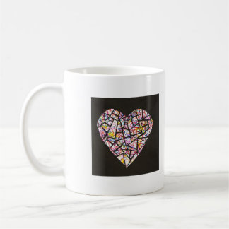 tasse de coeur de mosaïque