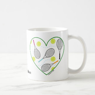 Tasse de coeur de tennis