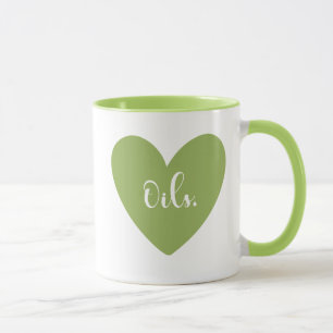 Tasse de coeur d'huiles (vert)