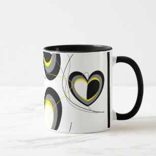 Tasse de coeurs de Yellow&Black