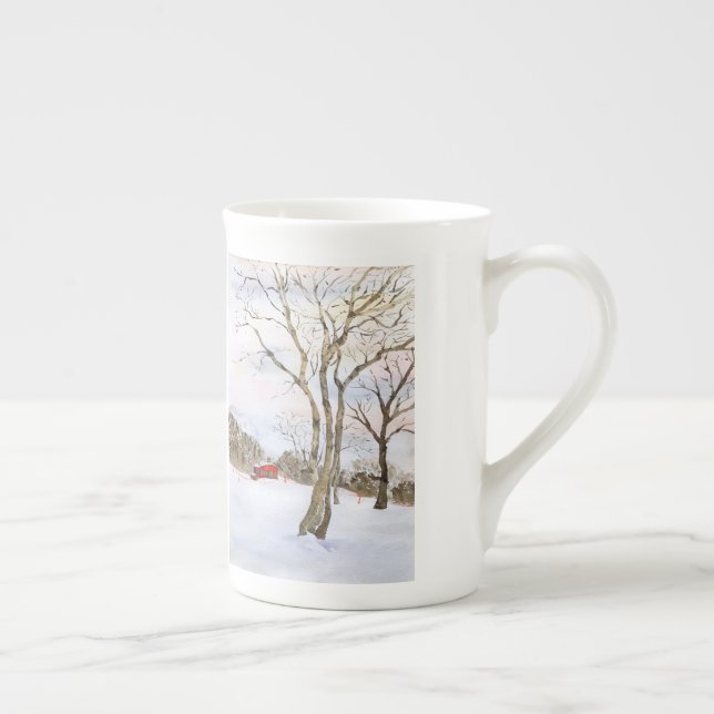 Tasse de coffre de porcelaine tendre de neige du (Droite)