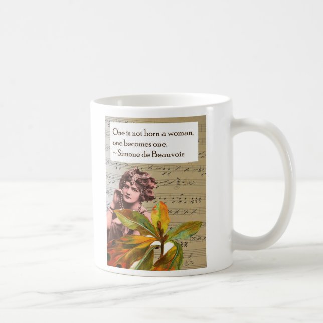 Tasse de collage de citation de Simone de Beauvoir (Droite)