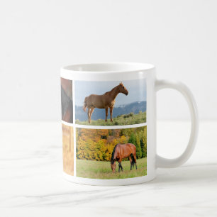Tasse de collage de photo de cheval