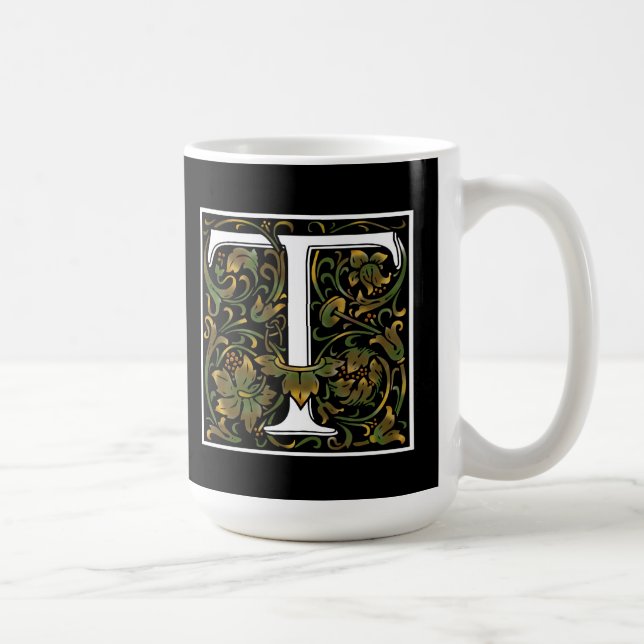 Tasse de couleur du monogramme T (Droite)