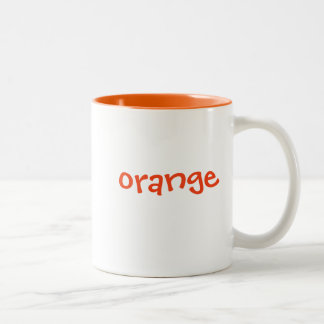 Tasse de couleur réglée : orange, intérieur orange