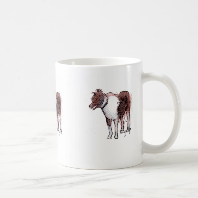 Tasse de croquis de border collie (Droite)