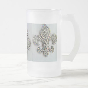 TASSE DE CRYSTAL FLEUR DE LIS EN BLANC