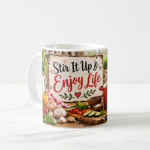 Tasse de cuisine « Remuez et profitez de la vie »