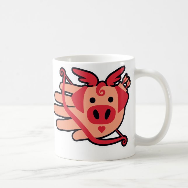 Tasse de Cupig de cupidon de porc (Droite)