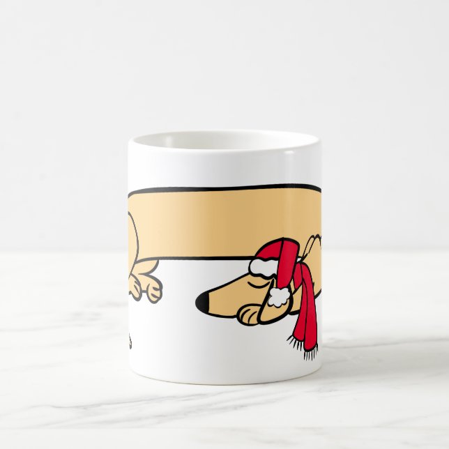 Tasse de Dachshund endormi à Noël (Centre)