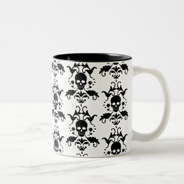 Tasse de damassé de crâne de Halloween (Droit)